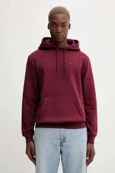 Tommy Jeans bluza culoarea bej, cu gluga, uni, DM0DM20742 imagine