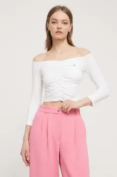 Tommy Jeans bluza culoarea bej, neted imagine