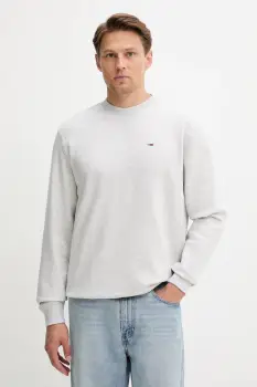 Tommy Jeans bluza culoarea bej, uni, DM0DM20741 imagine