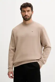 Tommy Jeans bluza culoarea bej, uni, DM0DM20741 imagine