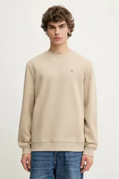 Tommy Jeans bluza culoarea bej, uni, DM0DM20741 imagine