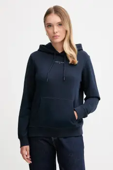 Tommy Jeans bluza culoarea bleumarin, cu gluga, cu imprimeu, DW0DW21963 imagine