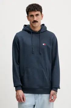 Tommy Jeans bluza culoarea bleumarin, cu gluga, melanj, DM0DM22666 imagine