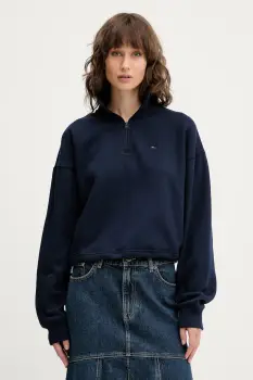 Tommy Jeans bluza culoarea bleumarin, uni, DW0DW20946 imagine