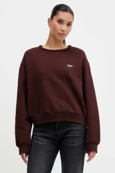 Tommy Jeans bluza culoarea maro, uni, DW0DW21961 imagine