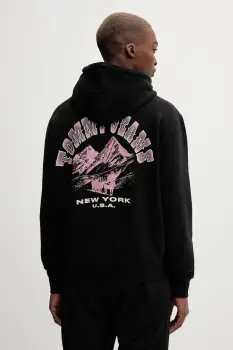 Tommy Jeans bluza culoarea negru, cu gluga, cu imprimeu, DM0DM22088 imagine