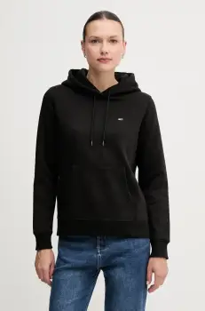 Tommy Jeans bluza culoarea negru, cu gluga, uni, DW0DW19958 imagine