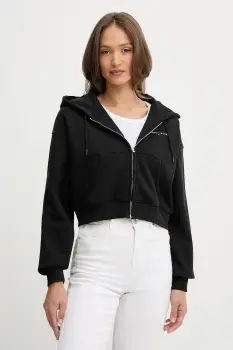 Tommy Jeans bluza culoarea negru, cu gluga, uni, DW0DW21163 imagine