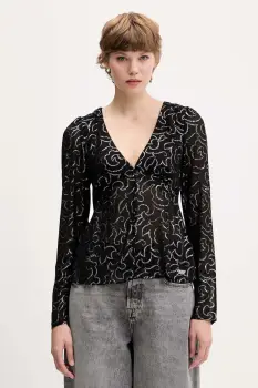 Tommy Jeans bluza culoarea negru, cu imprimeu, DW0DW21459 imagine