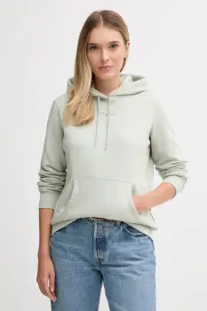 Tommy Jeans bluza culoarea verde, cu gluga, cu imprimeu, DW0DW21963 imagine