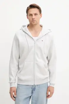 Tommy Jeans bluza culoarea verde, cu gluga, uni, DM0DM20743 imagine