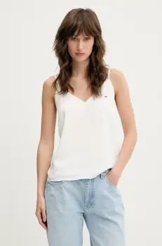 Tommy Jeans bluza femei, culoarea alb, uni, DW0DW20604 imagine