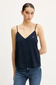 Tommy Jeans bluza femei, culoarea bleumarin, uni, DW0DW20604 imagine