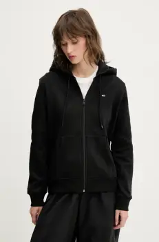 Tommy Jeans bluza femei, culoarea negru, cu gluga, neted, DW0DW19729 imagine