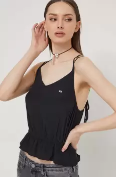 Tommy Jeans bluza femei, culoarea negru, neted imagine