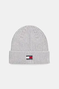 Tommy Jeans caciula din bumbac culoarea gri, AW0AW17899 imagine