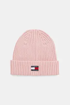 Tommy Jeans caciula din bumbac culoarea roz, AW0AW17899 imagine