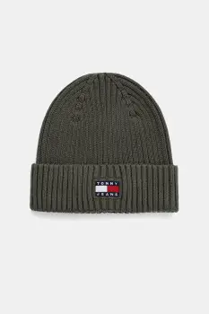 Tommy Jeans caciula din bumbac culoarea verde, AM0AM13669 imagine