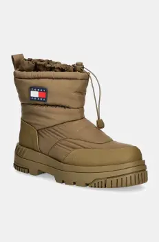 Tommy Jeans cizme de iarna TJM SNOW BOOT culoarea verde, EM0EM01449 imagine