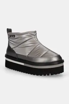 Tommy Jeans cizme de iarna TJW NYLON FLATFORM BOOT WL culoarea gri, EN0EN02689 imagine