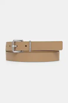 Tommy Jeans curea de piele femei, culoarea bej, AW0AW17318 imagine