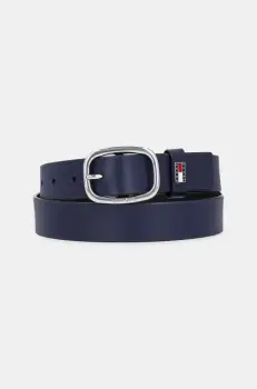 Tommy Jeans curea de piele femei, culoarea bleumarin, AW0AW15836 imagine
