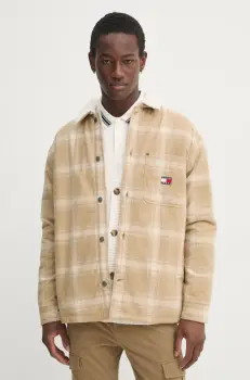 Tommy Jeans geaca barbati, culoarea bej, de tranzitie, DM0DM20241 imagine