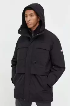 Tommy Jeans geaca barbati, culoarea negru, de tranzitie imagine