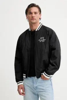 Tommy Jeans geaca bomber culoarea negru, de tranzitie, DM0DM21668 imagine