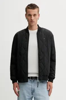 Tommy Jeans geaca bomber culoarea negru, de tranzitie, DM0DM21685 imagine