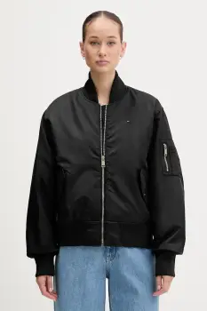 Tommy Jeans geaca bomber culoarea negru, de tranzitie, oversize, DW0DW22046 imagine