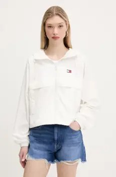 Tommy Jeans geaca culoarea alb, de tranzitie, oversize, DW0DW20672 imagine