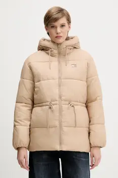 Tommy Jeans geaca culoarea bej, de iarna, oversize, DW0DW21626 imagine