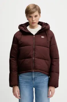 Tommy Jeans geaca culoarea maro, de iarna, DW0DW21625 imagine