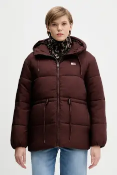 Tommy Jeans geaca culoarea maro, de iarna, oversize, DW0DW21626 imagine