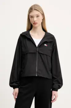 Tommy Jeans geaca culoarea negru, de tranzitie, oversize, DW0DW20672 imagine