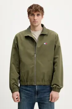 Tommy Jeans geaca culoarea verde, de tranzitie, DM0DM22720 imagine