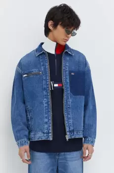 Tommy Jeans geaca de blugi din bumbac culoarea albastru marin, de tranzitie imagine