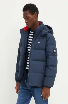 Tommy Jeans geaca de puf barbati, culoarea albastru marin, de iarna, oversize, DM0DM19786 imagine