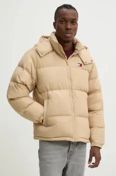 Tommy Jeans geaca de puf barbati, culoarea bej, de iarna, DM0DM19537 imagine