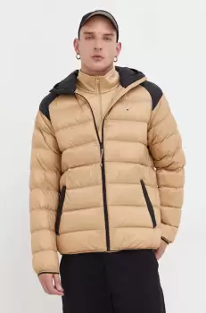 Tommy Jeans geaca de puf barbati, culoarea bej, de tranzitie imagine