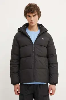 Tommy Jeans geaca de puf barbati, culoarea negru, de iarna, oversize, DM0DM19786 imagine