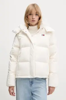 Tommy Jeans geaca de puf culoarea bej, de iarna, DW0DW21623 imagine