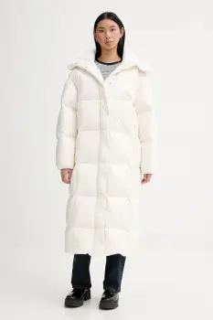 Tommy Jeans geaca de puf culoarea bej, de iarna, oversize, DW0DW21615 imagine