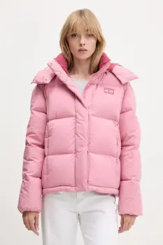 Tommy Jeans geaca de puf culoarea roz, de iarna, DW0DW21623 imagine