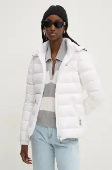 Tommy Jeans geaca de puf femei, culoarea alb, de iarna, DW0DW19926 imagine