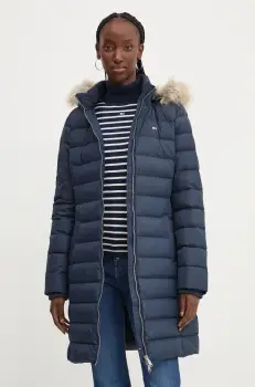 Tommy Jeans geaca de puf femei, culoarea albastru marin, de iarna, DW0DW18864 imagine