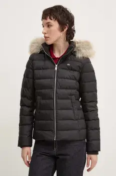 Tommy Jeans geaca de puf femei, culoarea negru, de iarna, DW0DW18312 imagine