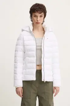 Tommy Jeans geaca femei, culoarea alb, de iarna, DW0DW18311 imagine
