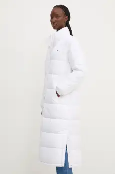 Tommy Jeans geaca femei, culoarea alb, de iarna, DW0DW19918 imagine